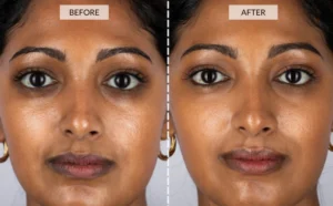 LED Light Therapy Face Mask  before and after